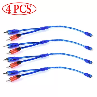 4pcs RCA Y Splitter Audio Jack Cable Adapter 1 Female To 2 Male Connector Blue • $8.72