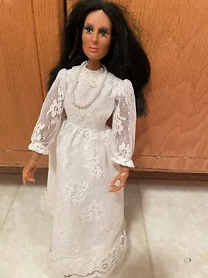 VINTAGE 1975 Mego Corp Real Lash Cher Barbie Doll Wedding Dress Garter Belt • $40