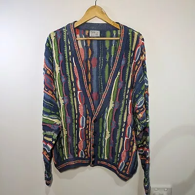 Vintage 90s Beau Gio Australia Coogi Style Cardigan Sweater Womens M Cosby  • $115.95