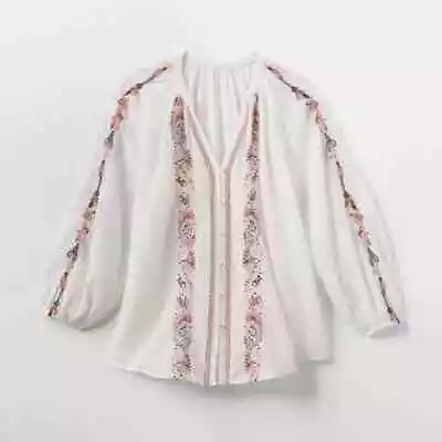 MATILDA JANE GOOD HART NWT L Moonflower White Embroidered Blouse Top SC1-831 • $21.24