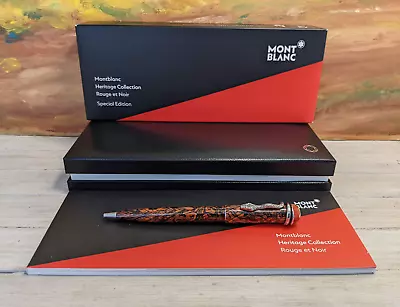 MONTBLANC Heritage Rouge & Noir Serpent Marble Special Edition Ballpoint 119854 • $599