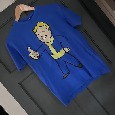 Blue-Bethesda Fallout 4 Vault Pip Boy T-Shirt Size Small-Gaming-Retro-2012-Gamer • £11.75