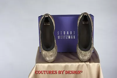 Stuart Weitzman Ballet Flat Gold Sequin Shoes Size 7 New With Box MSRP $395 • $139.95