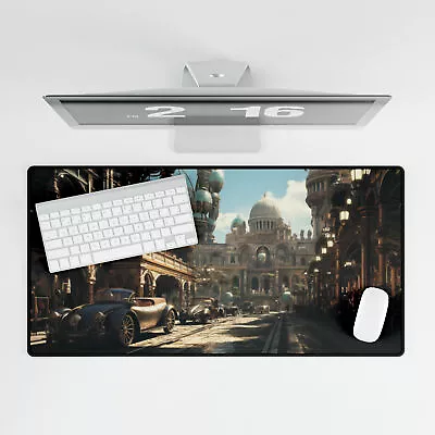 Futuristic Steampunk Street And Cars Desk Mat For Your Mouse Gaming Pad • $51.95