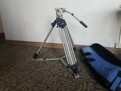 $775 • Buy Vinten Vision 3 Head, 2-Stage Aluminum Tripod Legs W/ 1 Pan Arm, Ground Spreader