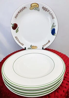 $65.81 • Buy Pottery Barn Bistro White/ Green Rim  Bowl Set & Serving Bowl