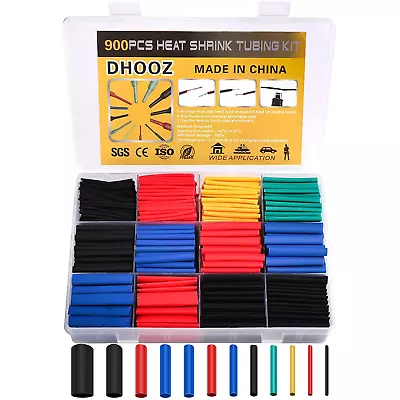 Industrial Grade Wire Heat Shrink Tubing Kit - 900 Pieces 2:1 Marine Grade Wrap • $10.99