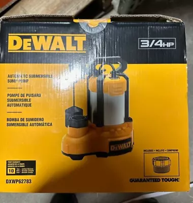 DEWALT 3/4 HP Stainless Steel/Cast Iron Submersible Sump Pump Vertical Switch • $229