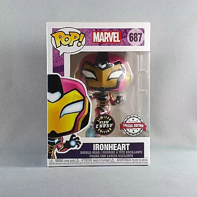 Chase Glow In The Dark Ironheart Funko Pop Vinyl Figure Marvel GITD #687 • £34.99