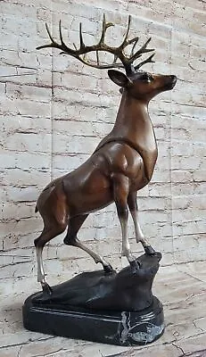 Handcrafted Extra Large Stag Deer Home Office Bronze Statue Decor Sale Artwork • $799