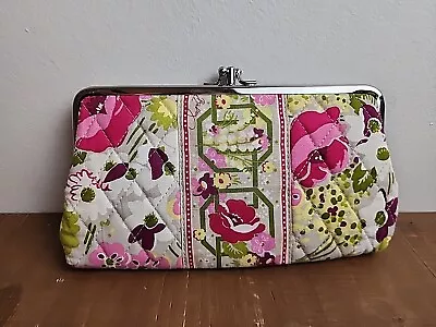 Vera Bradley Double Kisslock Wallet Make Me Blush Pink Pattern - Clutch Purse • $12.76