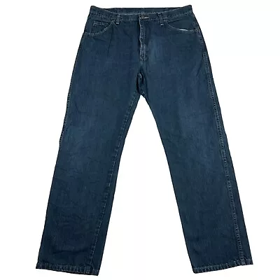 Wrangler Jeans Mens 36 X 30 Blue Denim Straight Regular Fit Western Workwear • $23