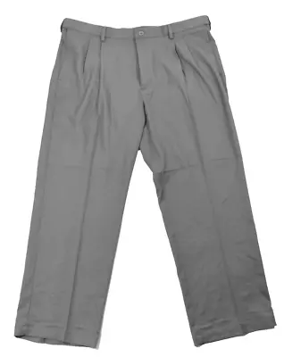 Haggar Mens Dress Pant New 42 X 29 Gray Pleated Front Cool Pro Classic Fit • $13.49