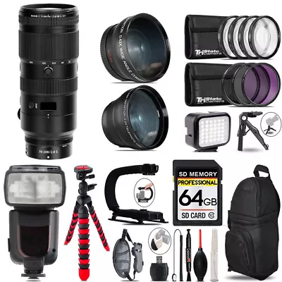 Nikon Z 70-200mm F/2.8 VR S Lens + Pro Flash + LED Light + Tripod - 64GB Kit • $2237.99