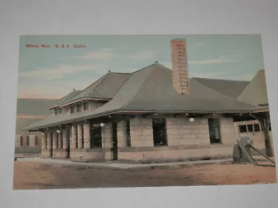Milford Ma - Rare 1907-1915 Postcard - B. & A. Railroad Station - Train Depot • $3.99