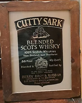 Vintage Cutty Sark Framed Scotch Whisky Picture Berry Bros & Rudd Scotland  • $35