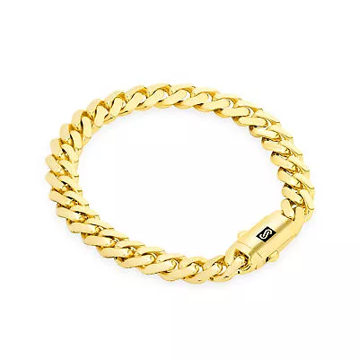 10k Yellow Gold Royal Monaco Miami Cuban Link 7.5mm Chain Bracelet Box Clasp 7  • $364.99