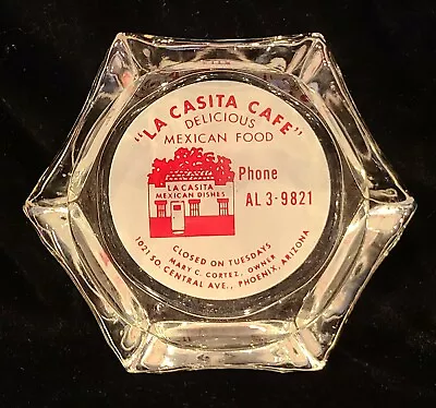 Vintage La Casita Cafe Phoenix AZ Ashtray - Delicious Mexican Food Star Shapped • $19.95