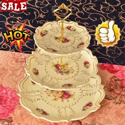 3 Tier Hardware Crown Cake Plate Stand Handle Fitting Wedding Party FP • £4.96