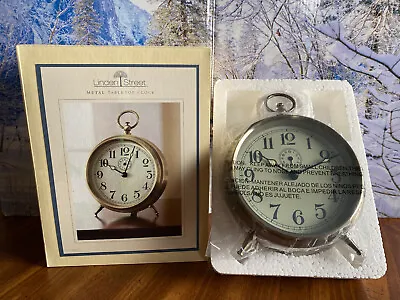 Vintage LINDEN STREET Metal Tabletop Alarm CLOCK Bronze 6.5  Battery Decorative • $21.51