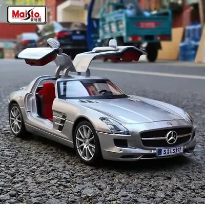Maisto 1:18 Mercedes Benz SLS AMG Alloy Sports Car Model Diecast Metal Toy Vehic • $142.99