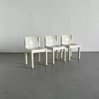 1 Of 3 Vintage Carlo Bartoli 4875 Chairs For Kartell White Edition 1972 • £200.79