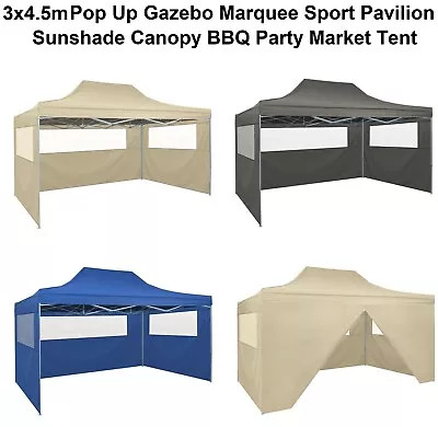 3x4.5m Pop Up Gazebo Marquee Pavilion UV Sunshade Canopy BBQ Party Market Tent • $215.23