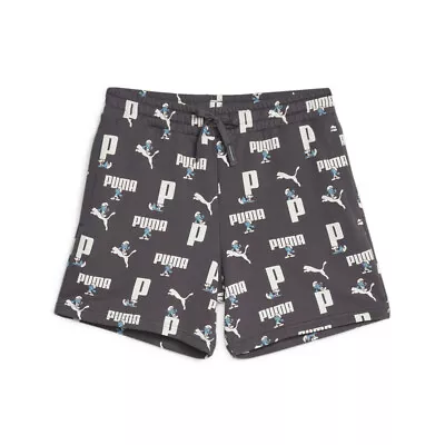 Puma The Smur X Graphic 6 Inch Shorts Mens Grey Casual Athletic Bottoms 62219213 • $24.99