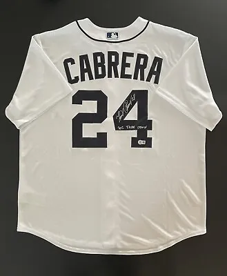 Miguel Cabrera Signed Tigers Nike Replica Jersey Beckett BAS 2012 Triple Crown • $599.99