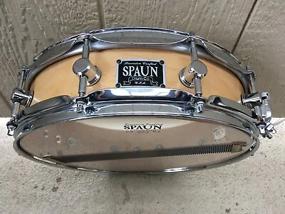 Spaun USA Custom 4x14  8 Ply Maple Piccolo Snare Drum nr Mnt Shape. BEAUTY!     • $319