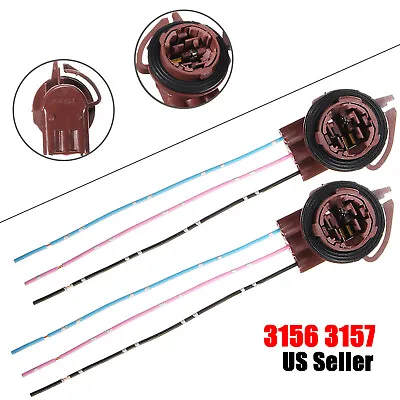 2x 3157 4157 Bulb Socket Brake Turn Signal Light Harness Wire Plug Connector • $9.29