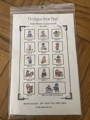 New Teddy Bears Embroidery Design CD For Bernina Brother Viking - 15 Designs • $22