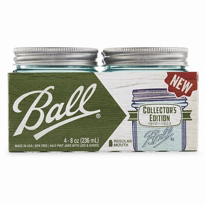 $28.24 • Buy 1440069053 Collector's Edition Mason Jars, Aqua Blue, 1/2-Pt., 4-Pk. - Quantity