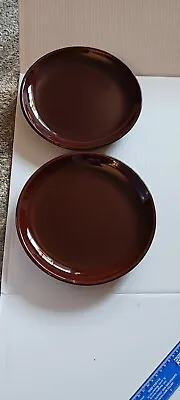 McCoy Rare Art Pottery  Mesa Brown Dinner Plates 9 3/4  USA Ovenproof  Dish • $39.99