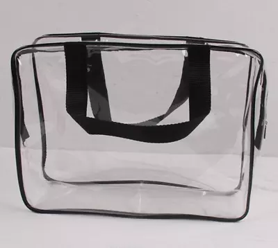 Large Clear 30cm Toiletry Cosmetic Transparent PVC Bag Travel Makeup Bag Pouch • £6.95