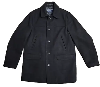 J. Crew University Jacket Men's Size Medium Black Coat 100% Wool Thinsulate • $49.79