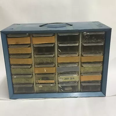 Vintage 24 Drawer Metal Akro-Mills  Storage Organizer Cabinet Bin With Dividers • $35.95