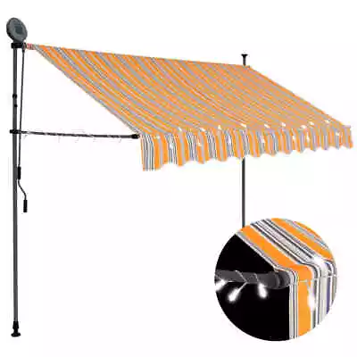 Gecheer Manual Retractable Awning With  98.4  Yellow And Blue Adjustable B2H6 • $169.68