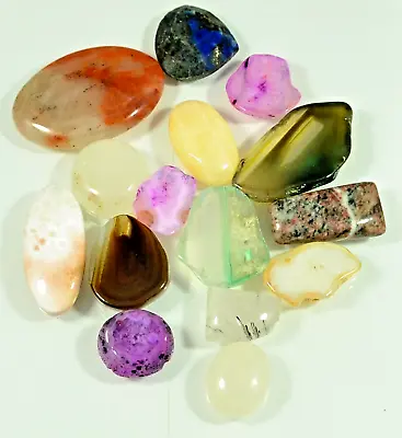 Natural Loose Gemstone Mixed Gems Lot Mix Oval Cabochon Semi Precious Stone • $11.30