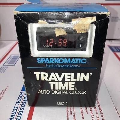 Sparkomatic Travelin’ Time LED Digital Clock Vintage 70s 80s Auto Accessory New • $29.99