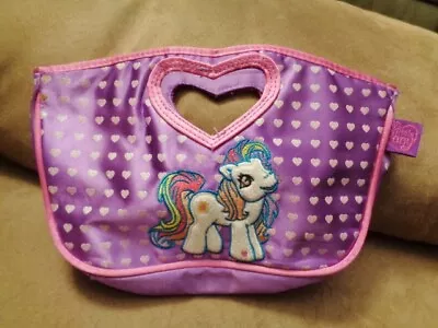 My Little Pony Purple Handbag Girls Heart Carrier Bag Purse VTG 2004 Hasbro RARE • $19.99