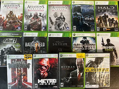 $40 • Buy Lot Of 14 Microsoft Xbox 360 Games Fallout 3, Assassin’s Creed, Halo, COD, Metro