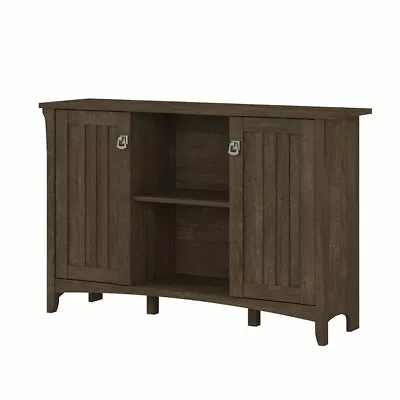 Rustic Brown Wooden Buffet Console Storage Cabinet China Server 2 Doors Curio • $276.90