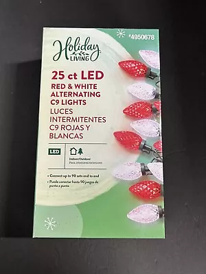 Holiday Living 25 Count 13' Red/White Alternating LED Christmas Lights - 4950678 • $16.99