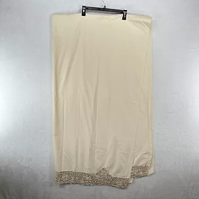 Vintage Flat Sheet Queen Ivory Hand Made Lace Crochet L Kee & Co 1987 Cotton • $24