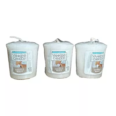 Yankee Candle Set Of 3 Samplers Votive Candles - Coconut Beach • £9.23