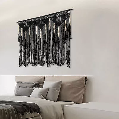 Large Macrame Wall Hanging 65.8*44 In Boho Tapestry Woven Wall Art Decor Black • $39