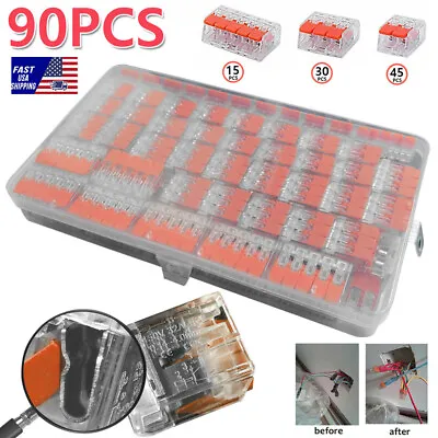 90 X Reusable For Wago 221 Electrical Connectors Wire Block Clamp Terminal Cable • $18.42