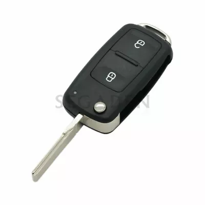 New Uncut Flip Remote Key Shell 2 Button Fit For VOLKSWAGEN VW Golf SEAT SKODA • $6.10