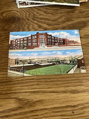 Vintage Postcard Butte Montana High School And Stadium • $2.99